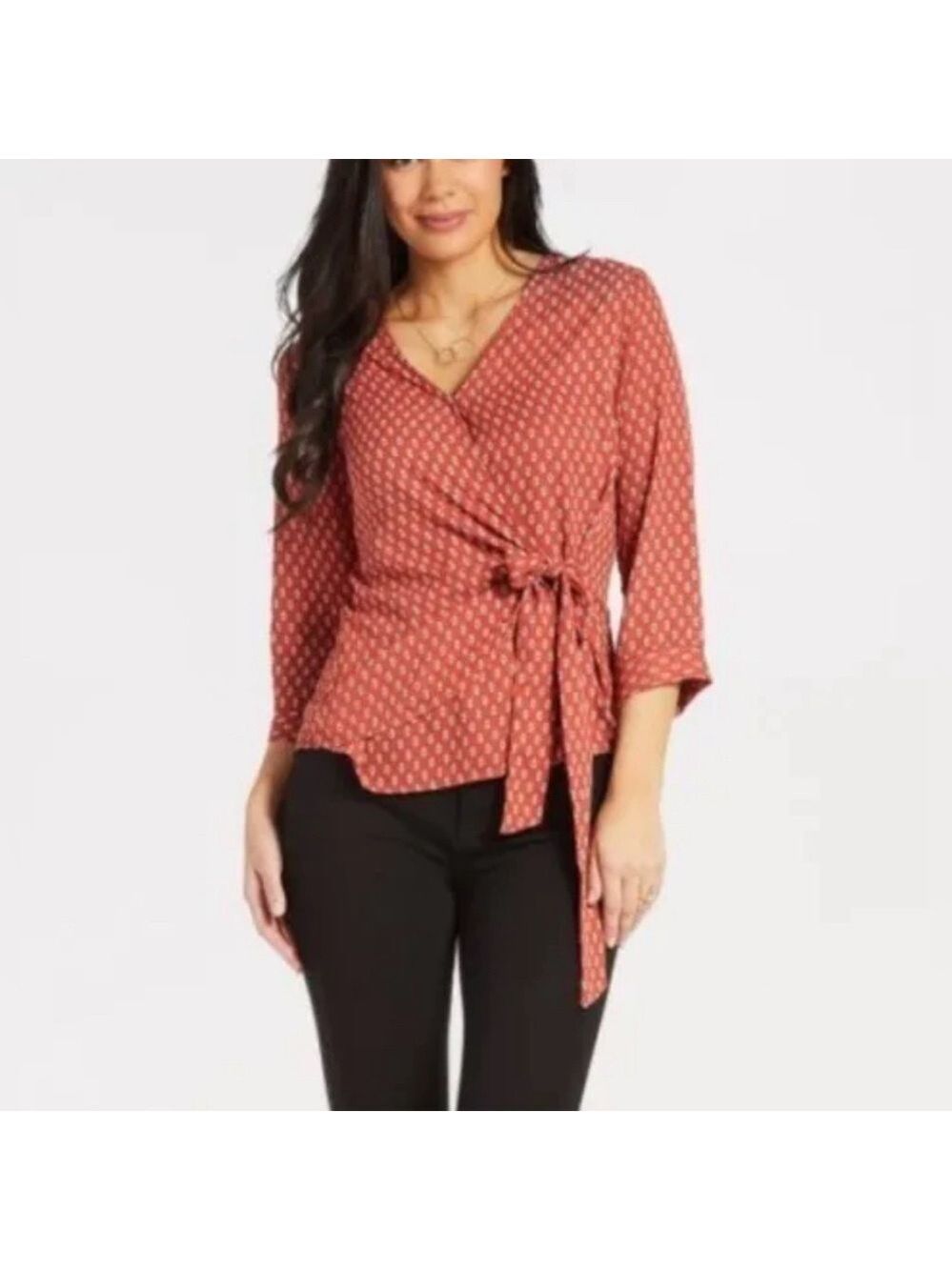 Evereve Allison Joy Reno Wrap Top Terracotta